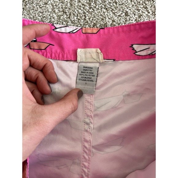 Women's Hot Pink Stork Design Board Shorts Small Billabong Surf Swim 5" Inseam - Picture 4 of 8